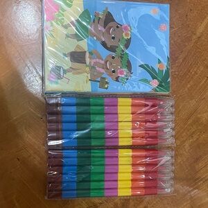 Mini coloring books with crayons
